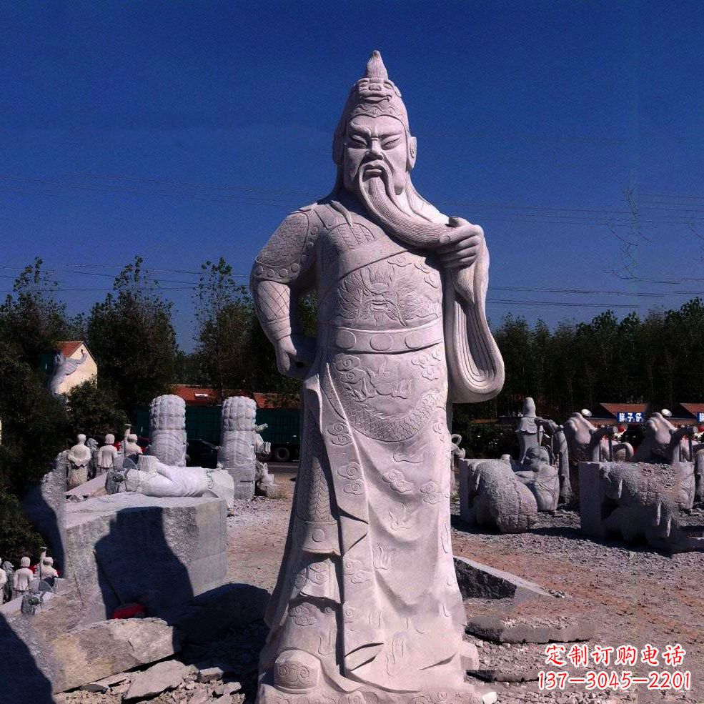 西安中领雕塑-精致关羽石雕塑