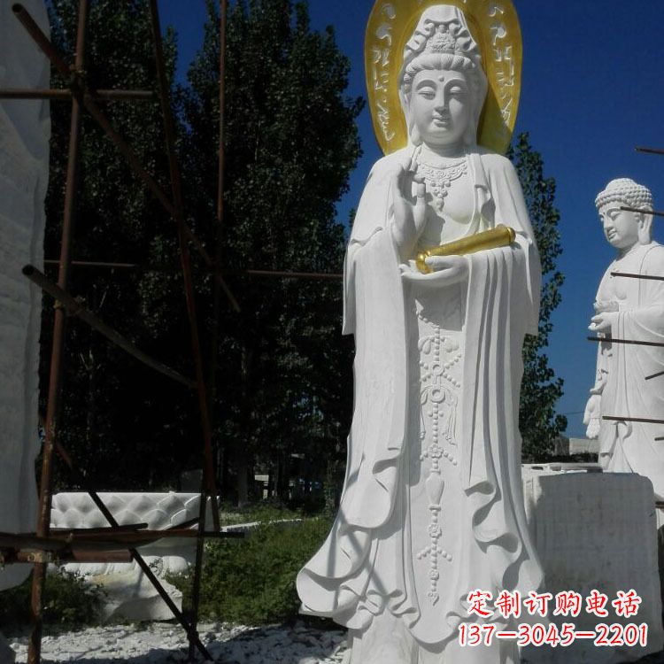 西安汉白玉石雕佛像石头观音