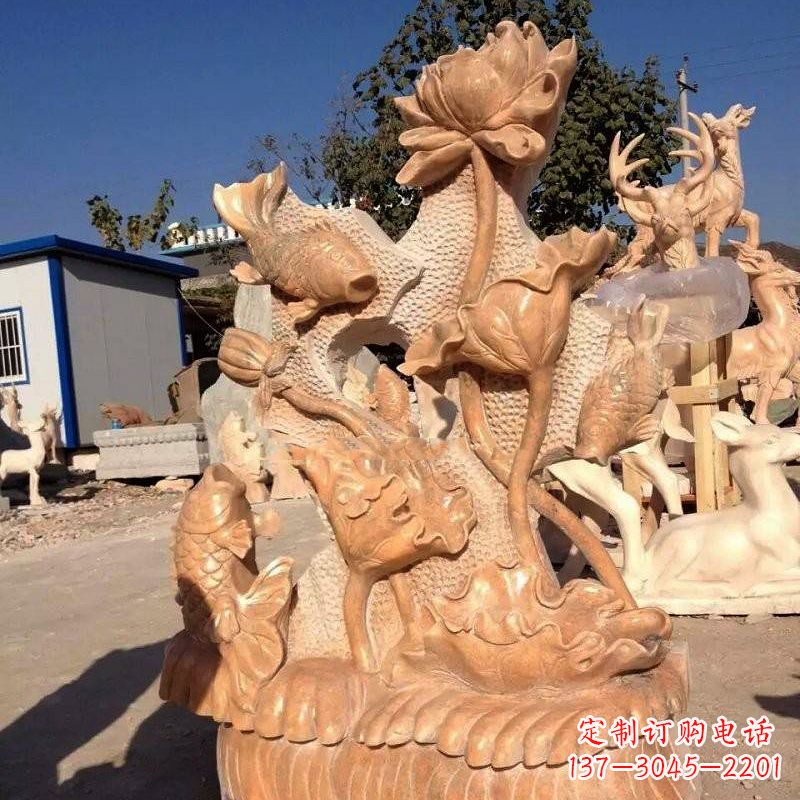 西安精美而独特的莲花石雕展现家居美学