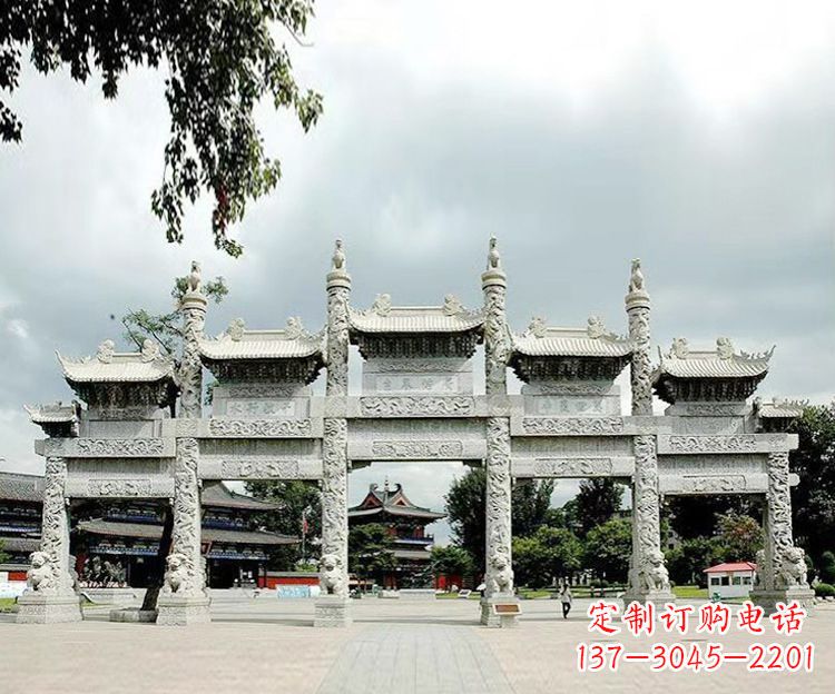 西安石雕五门牌坊