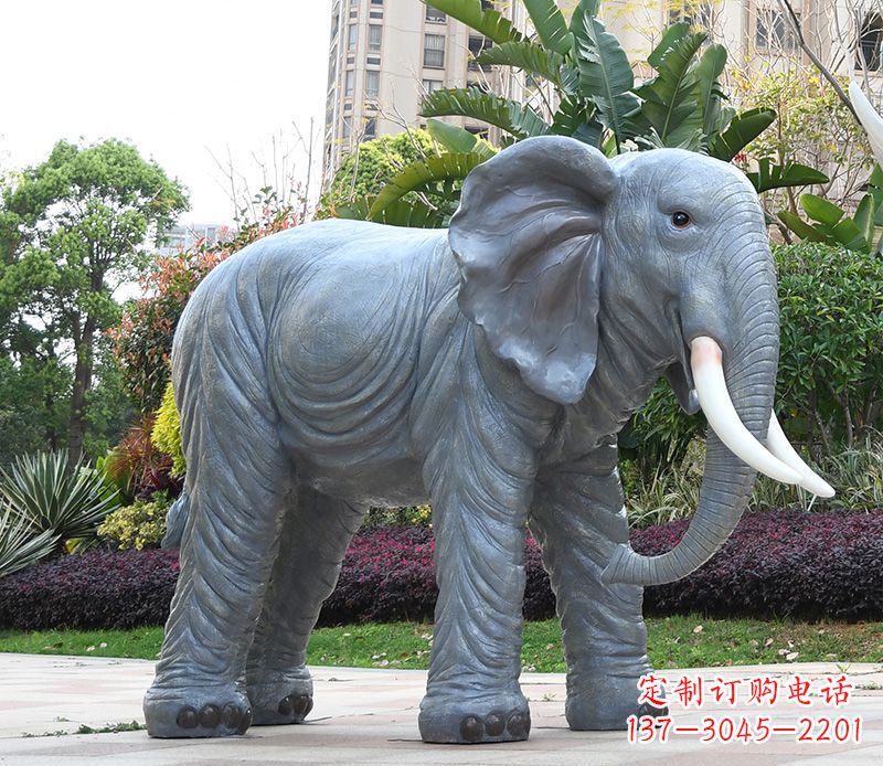 西安石雕小区动物大象
