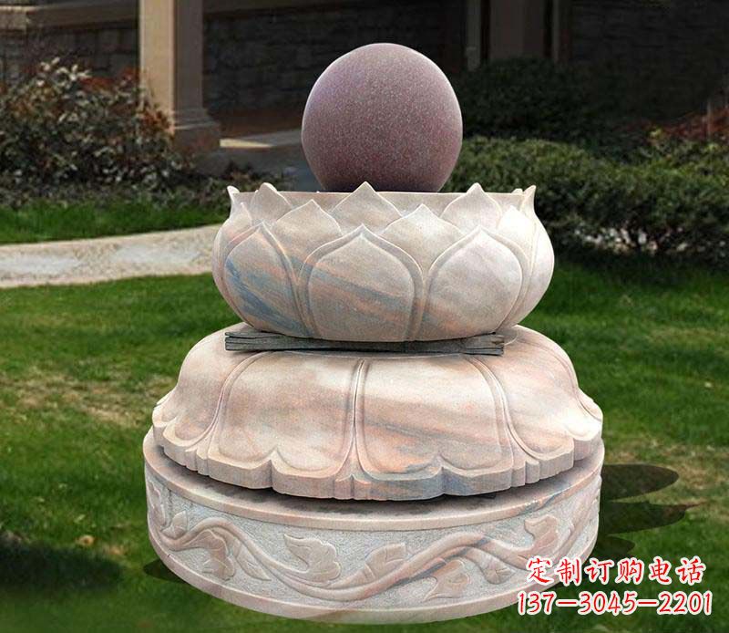 西安石雕小区风水球雕塑