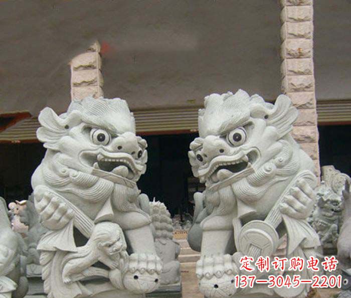 西安寺庙景观南方狮子石雕 (2)