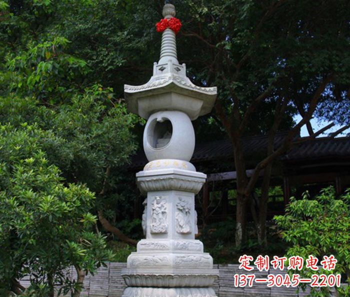 西安寺庙景观舍利塔石雕 (2)