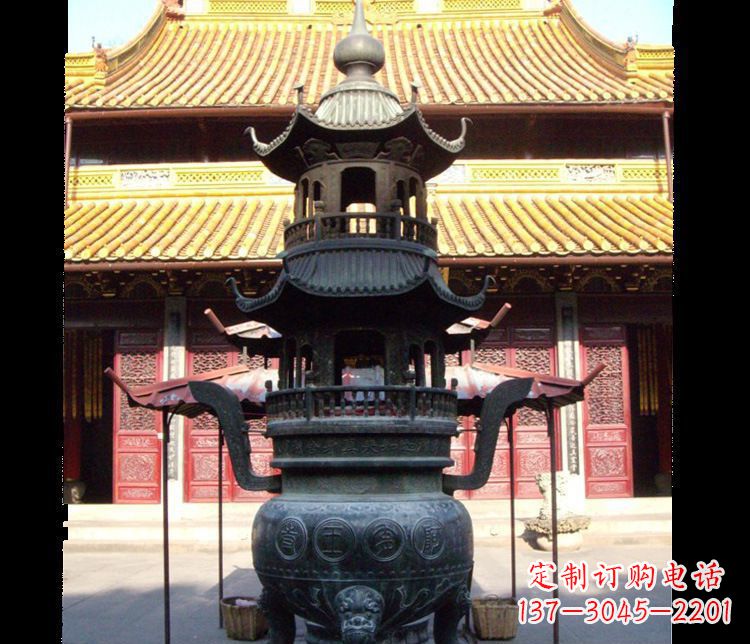 西安寺庙景观香炉铜雕