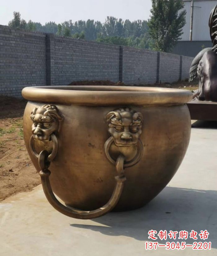 西安寺庙铜雕水缸