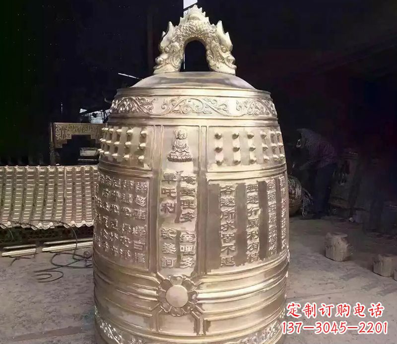 西安寺庙铜钟雕塑 (3)