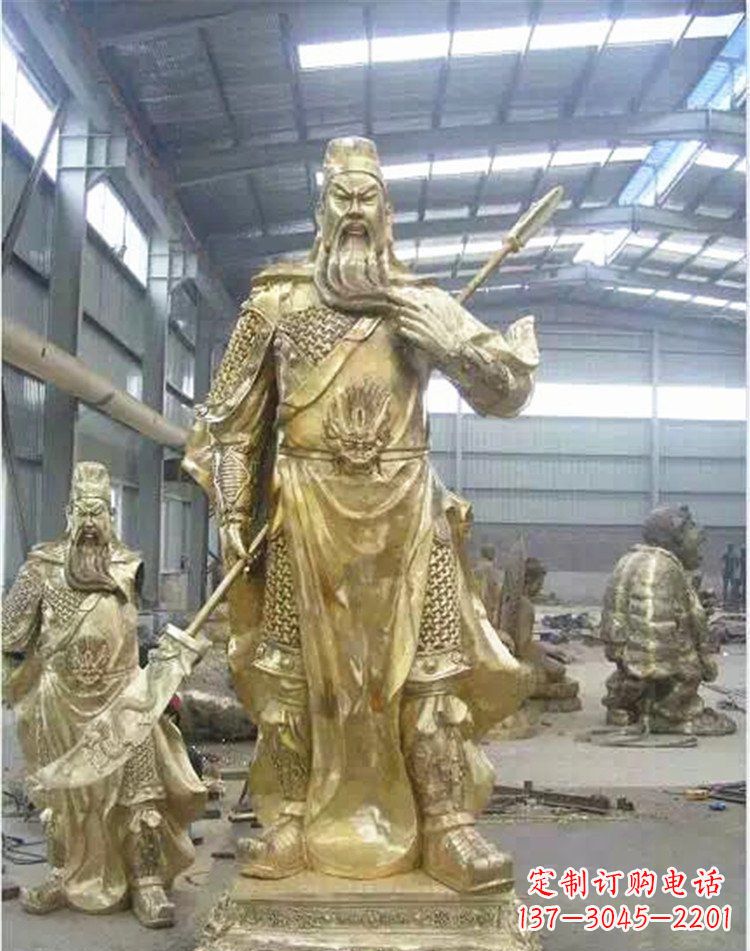 西安提刀关公武财神雕塑