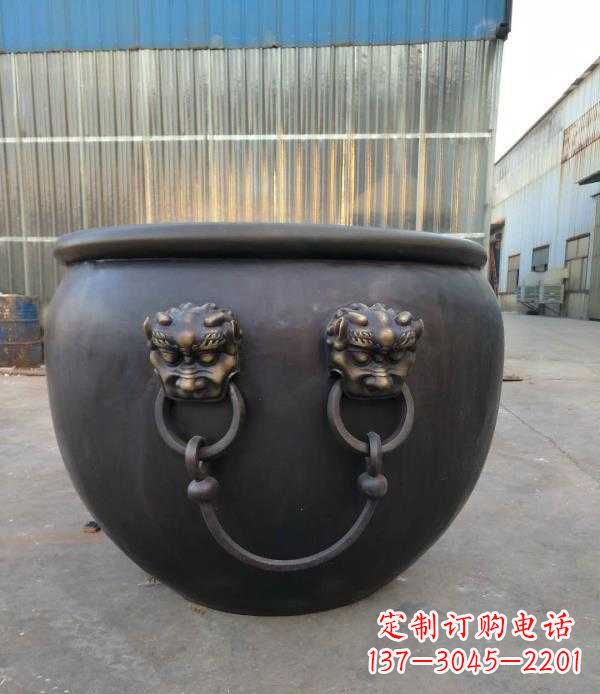 西安庭院水缸铜雕
