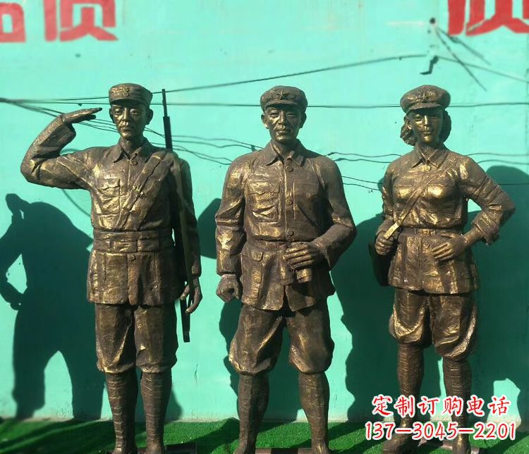 西安铜雕八路军战士雕塑