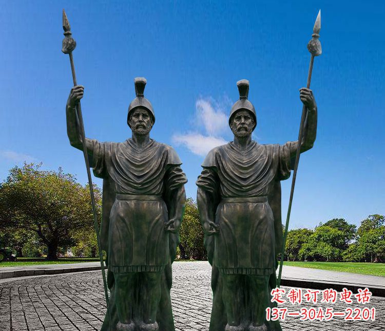 西安铜雕古罗马战士人物