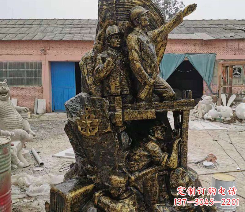 西安铜雕广场解放战士雕塑
