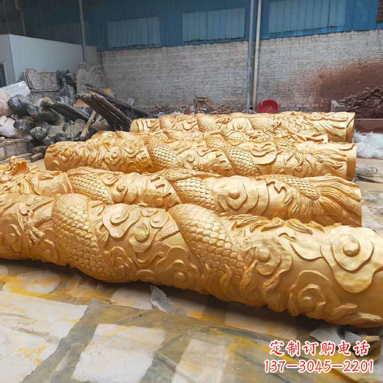 西安铜雕广场龙柱