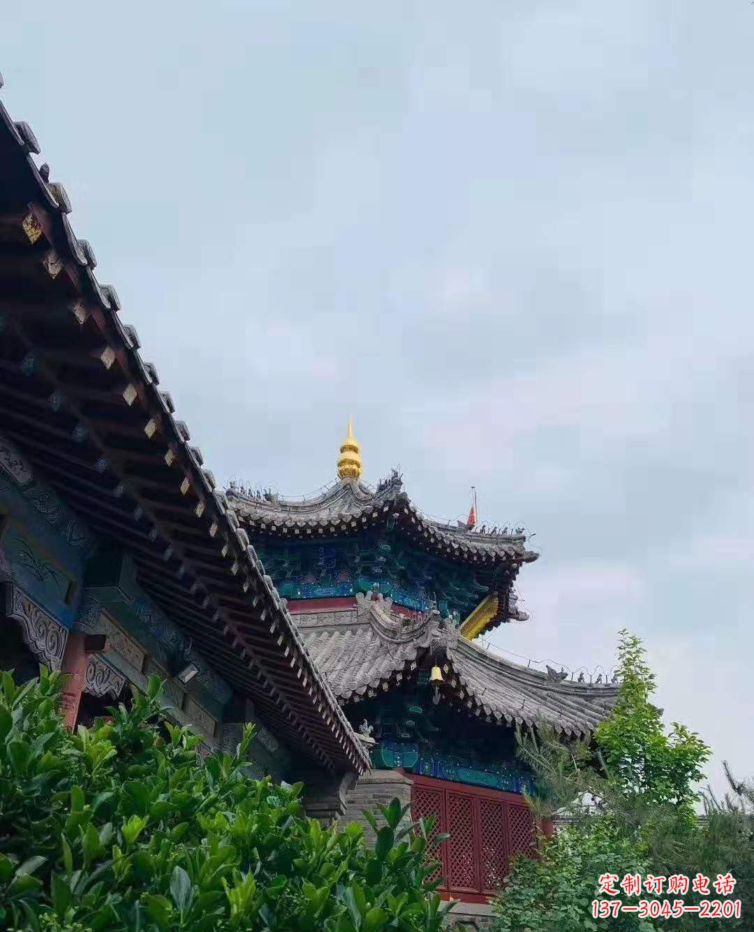 西安铜雕葫芦塔顶寺庙摆件 