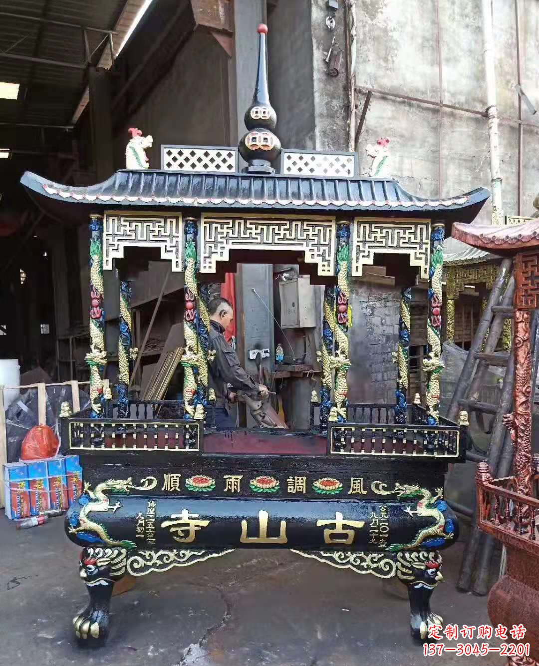 西安铜雕香炉寺庙景观雕塑