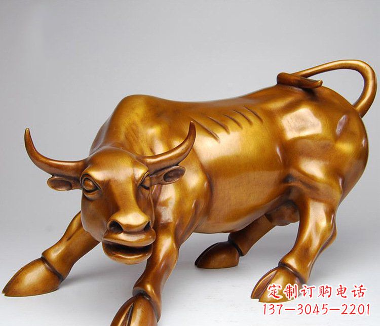 西安铜雕小区动物牛摆件 (2)