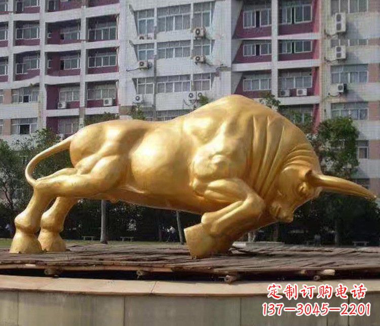 西安铜雕小区动物牛摆件 (3)