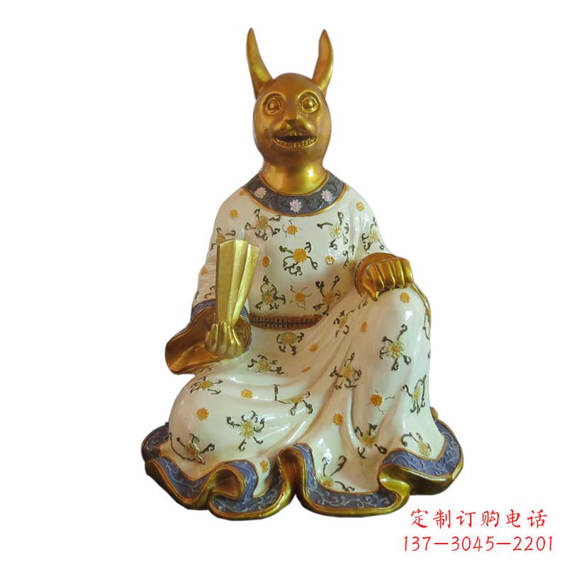 西安兔-玻璃钢彩绘生肖雕塑
