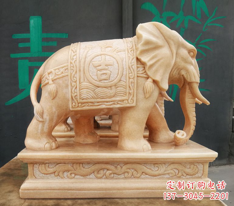 西安现代石雕大象雕像