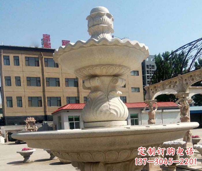西安小区景观砂岩大型喷泉石雕