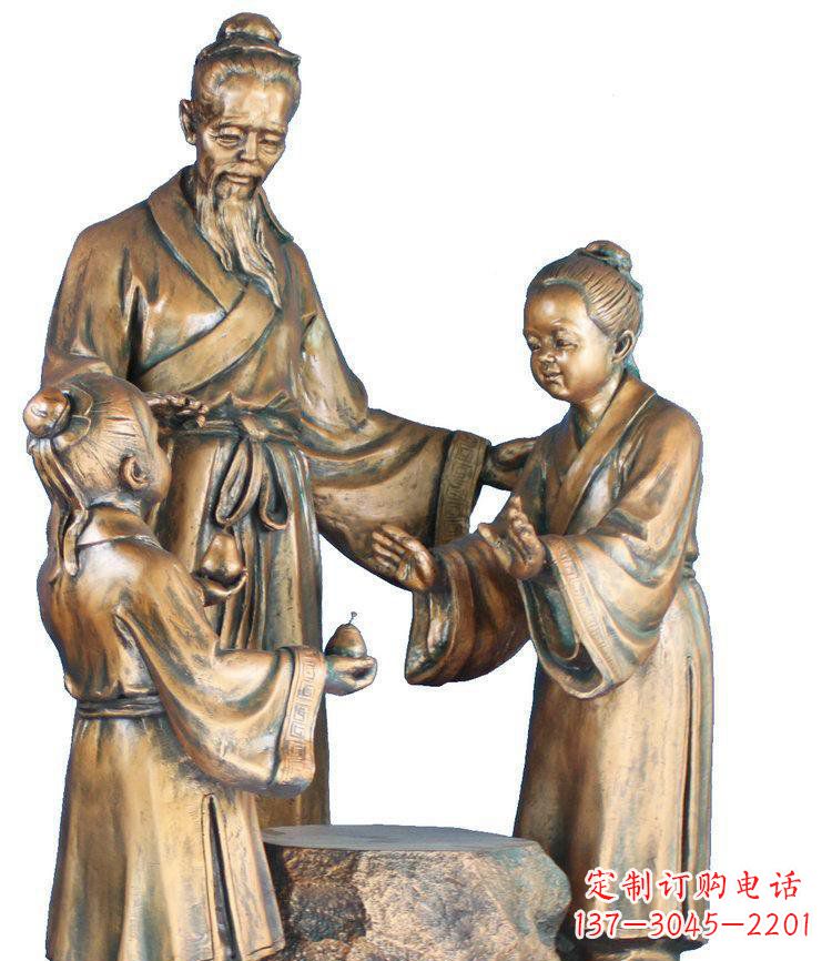 西安校园孔融让梨景观铜雕