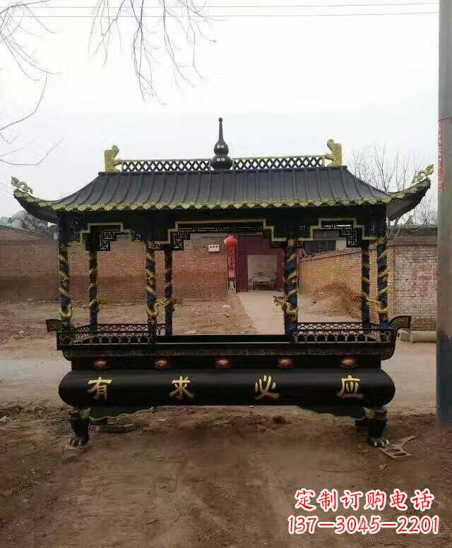 西安有求必应方形香炉铜雕