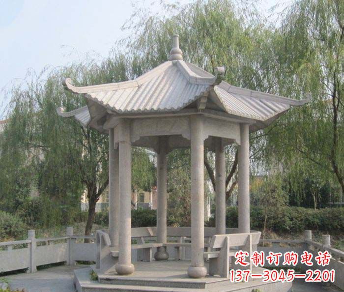 西安园林景观大理石凉亭石雕