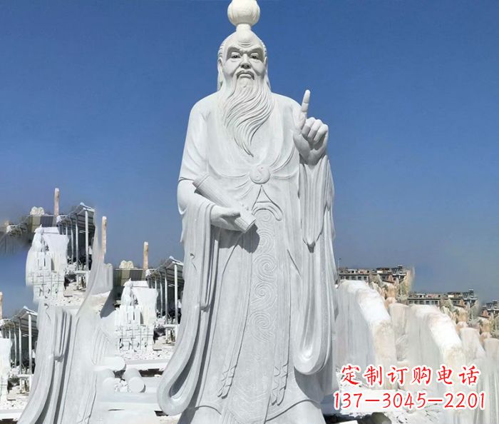 西安中国春秋时代思想家老子石雕