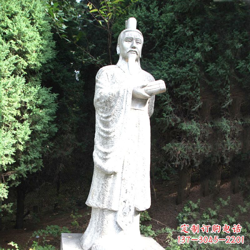 西安中国古代著名帝王汉文帝刘恒汉白玉石雕塑像