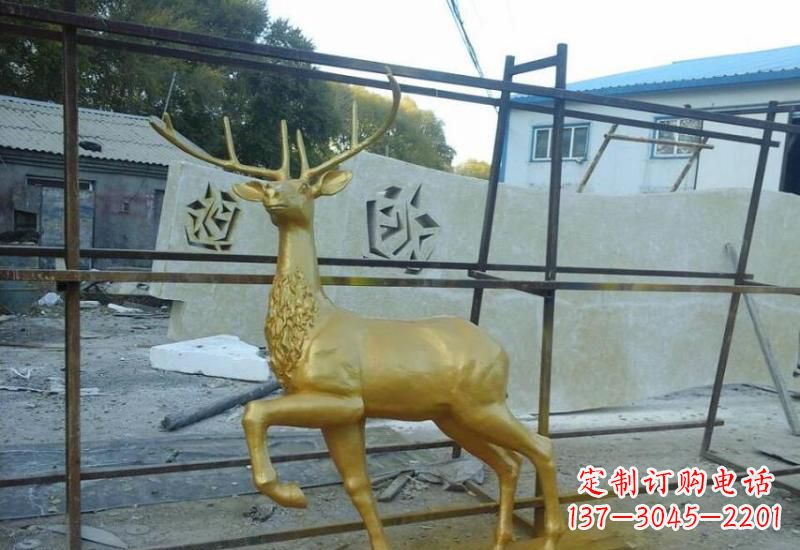 西安铸铜梅花鹿雕塑