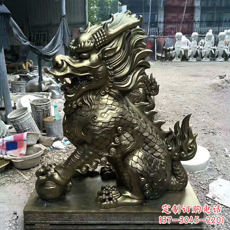 西安铸铜麒麟雕塑
