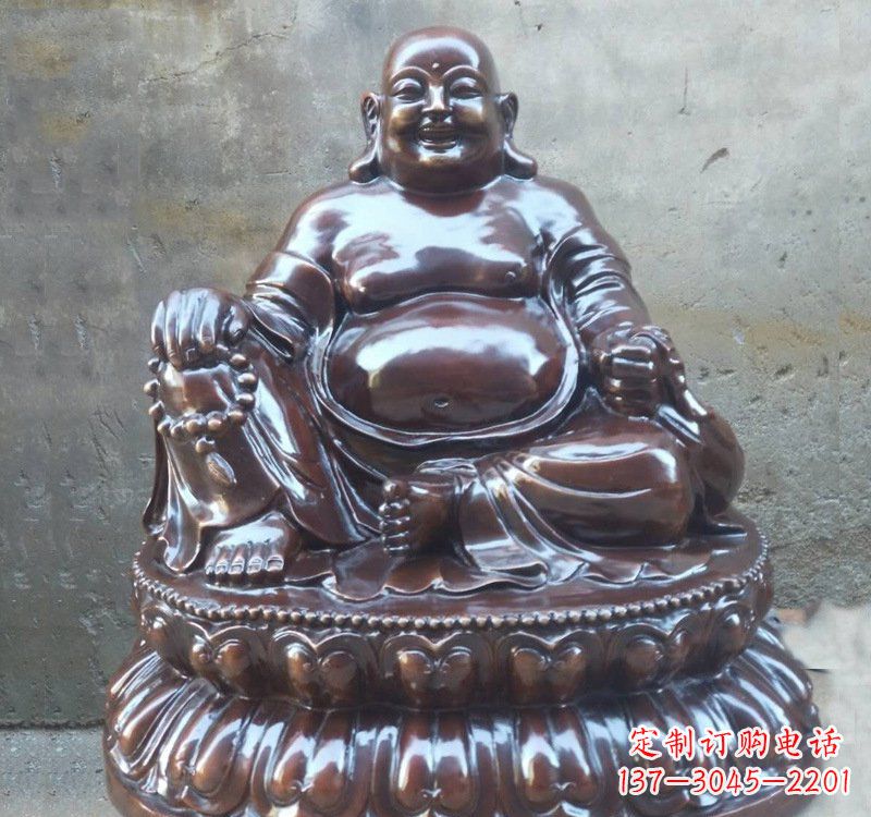 西安宗教庙宇弥勒佛铜雕